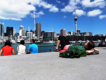 Relaxing in downtown Auckland